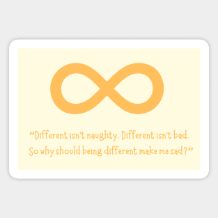 Different Isn't Bad - Gold Infinity Symbol Magnet